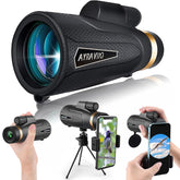 12x60 Monocular Telescope with Smartphone Holder & Upgraded Tripod, High Powered SMC & BAK4 Scope, Birthday Gifts for Men Dad Him Husband Teen, White Elephant Gift, Outdoors Survival Hiking Gear
